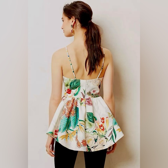 ANTHROPOLOGIE - Dahlia Tropical Peplum Top - Picture 2 of 13